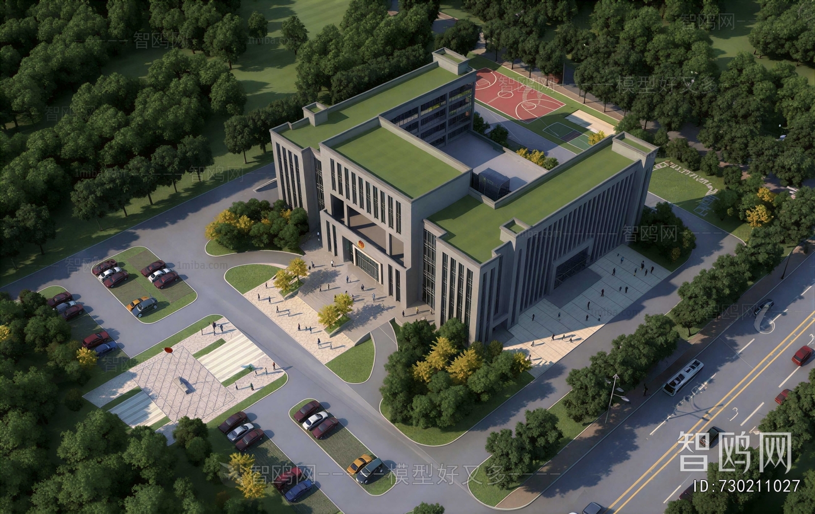 Modern Architectural Bird's-eye View Planning