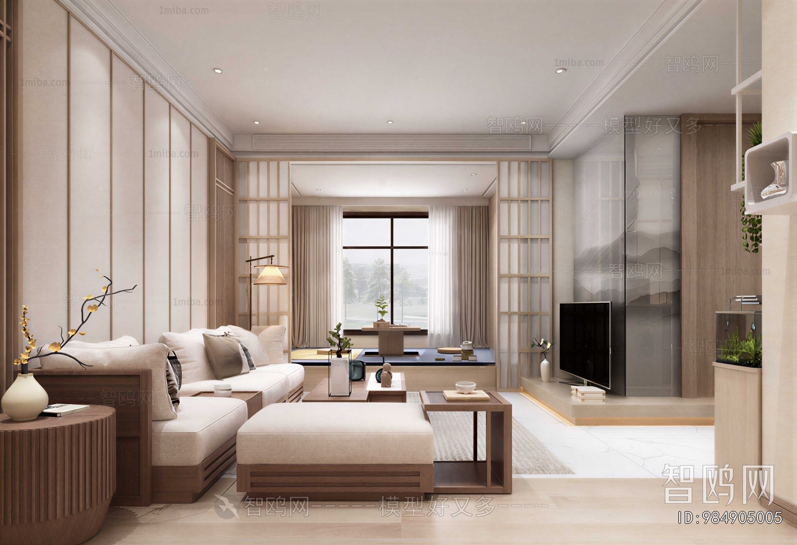 New Chinese Style A Living Room