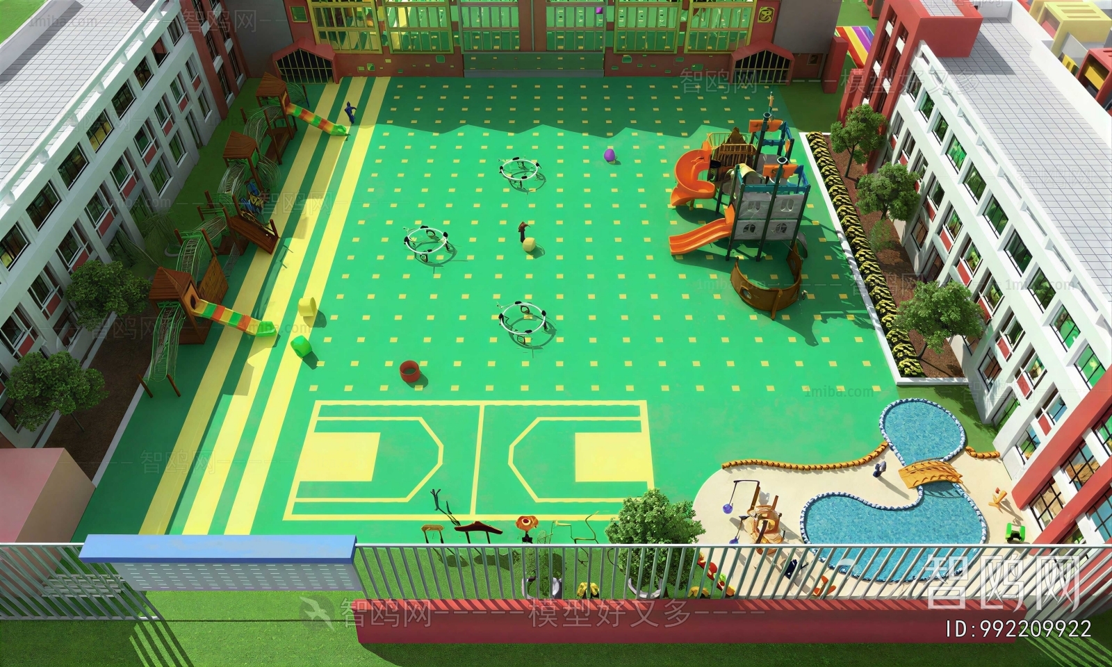 Modern Outdoor Space In Kindergarten