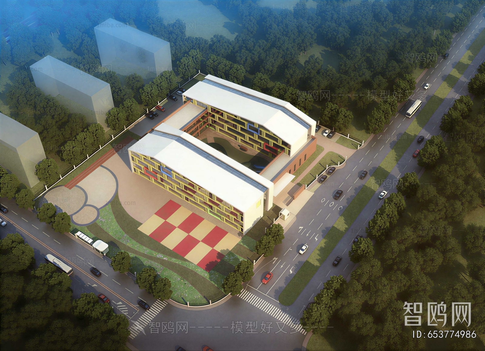 Modern Architectural Bird's-eye View Planning