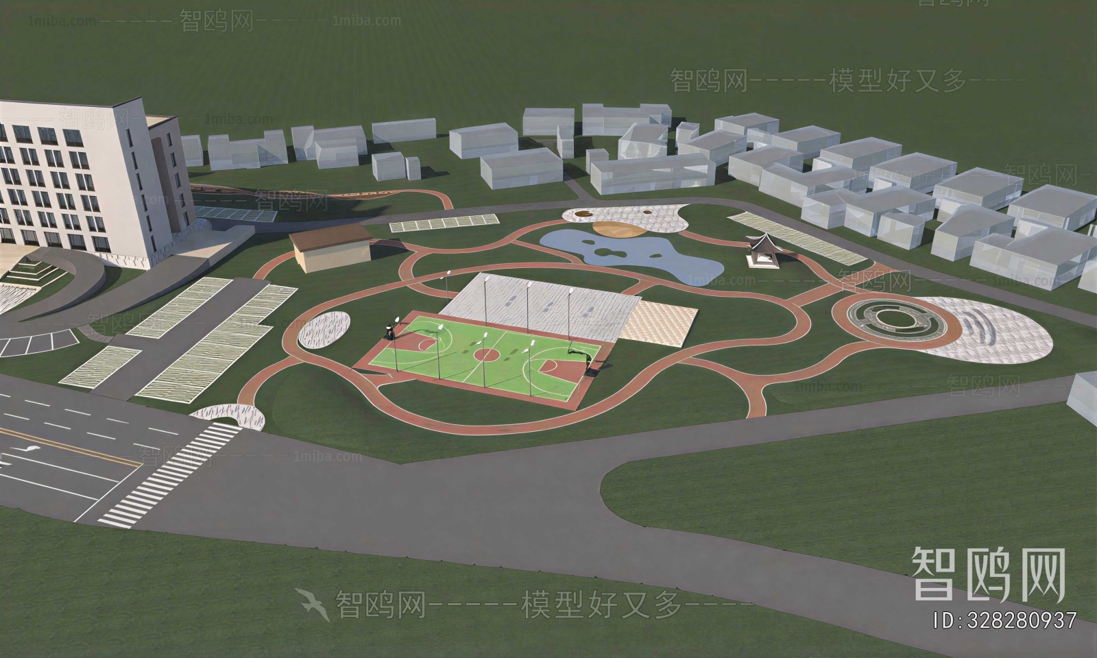 Modern Architectural Bird's-eye View Planning