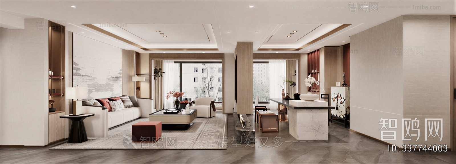 New Chinese Style A Living Room