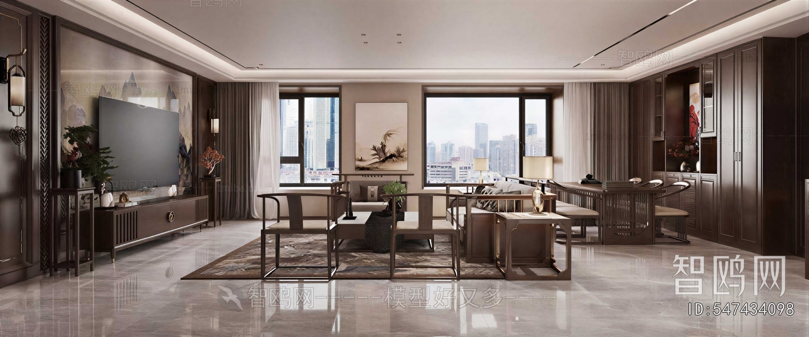 New Chinese Style A Living Room