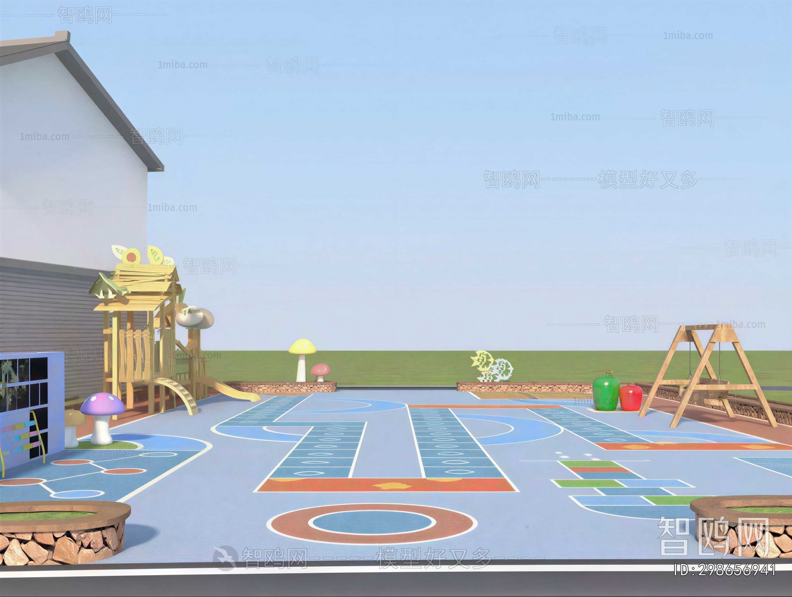 Modern Outdoor Space In Kindergarten