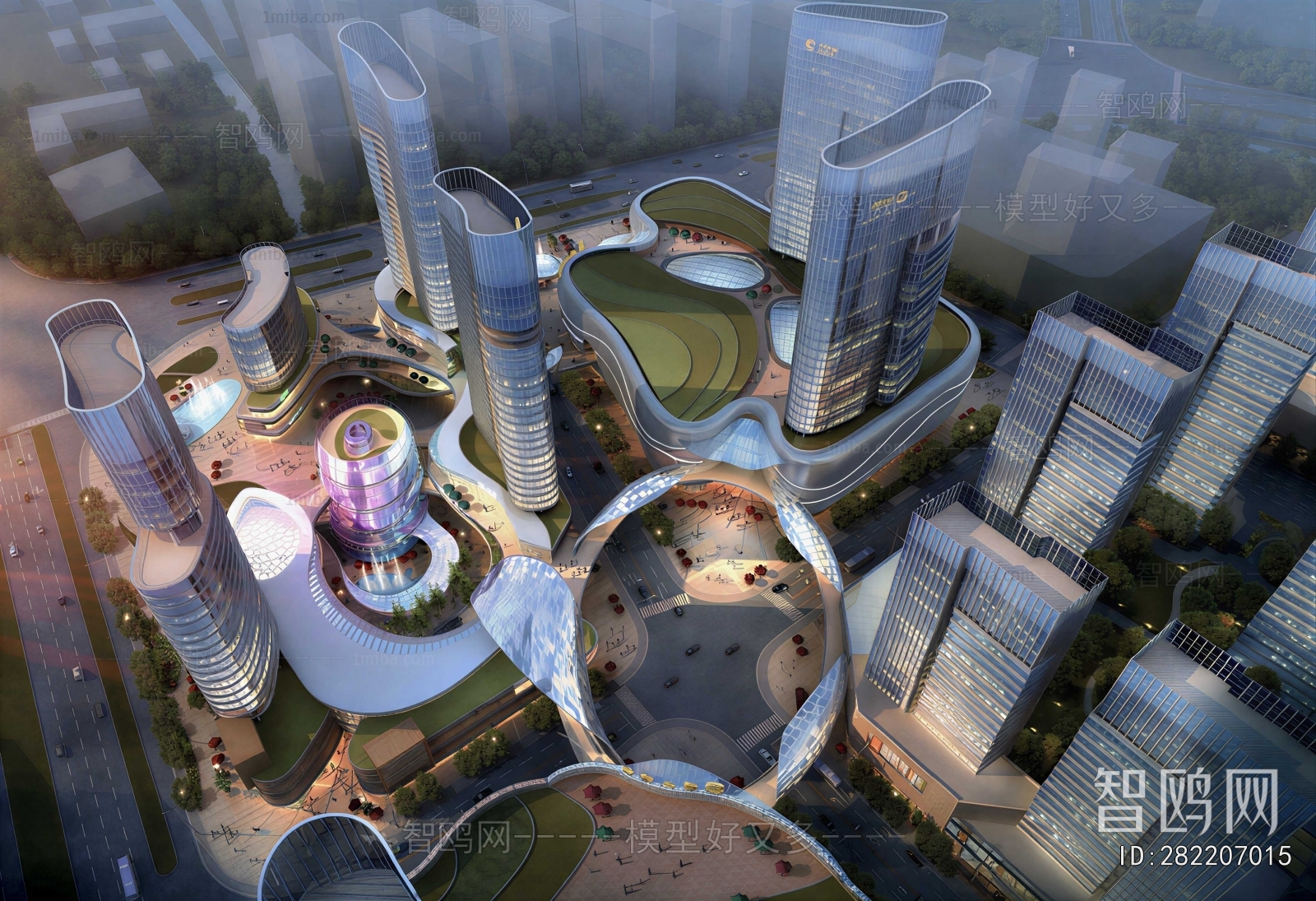 Modern Architectural Bird's-eye View Planning