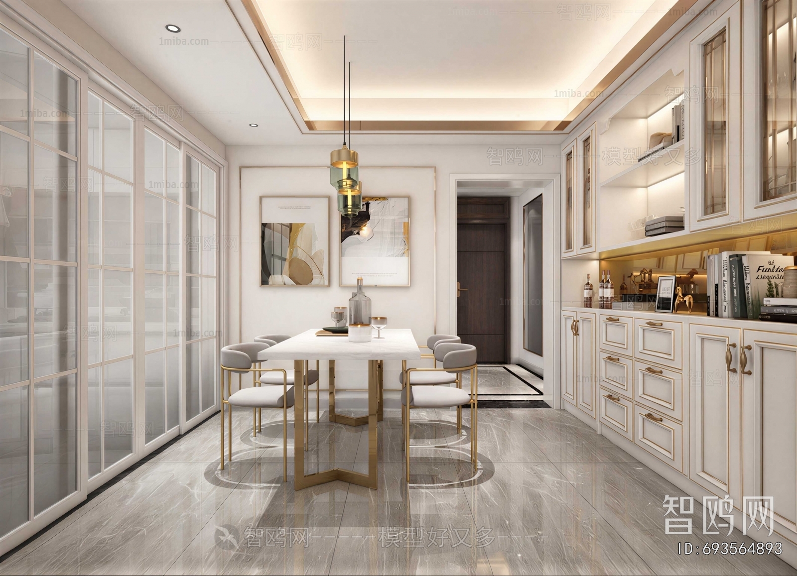 Simple European Style Dining Room