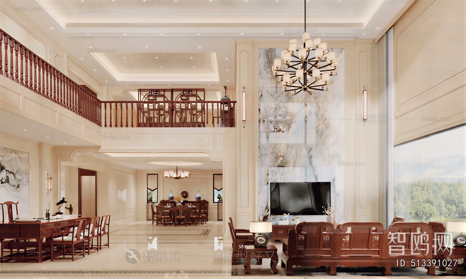 New Chinese Style A Living Room