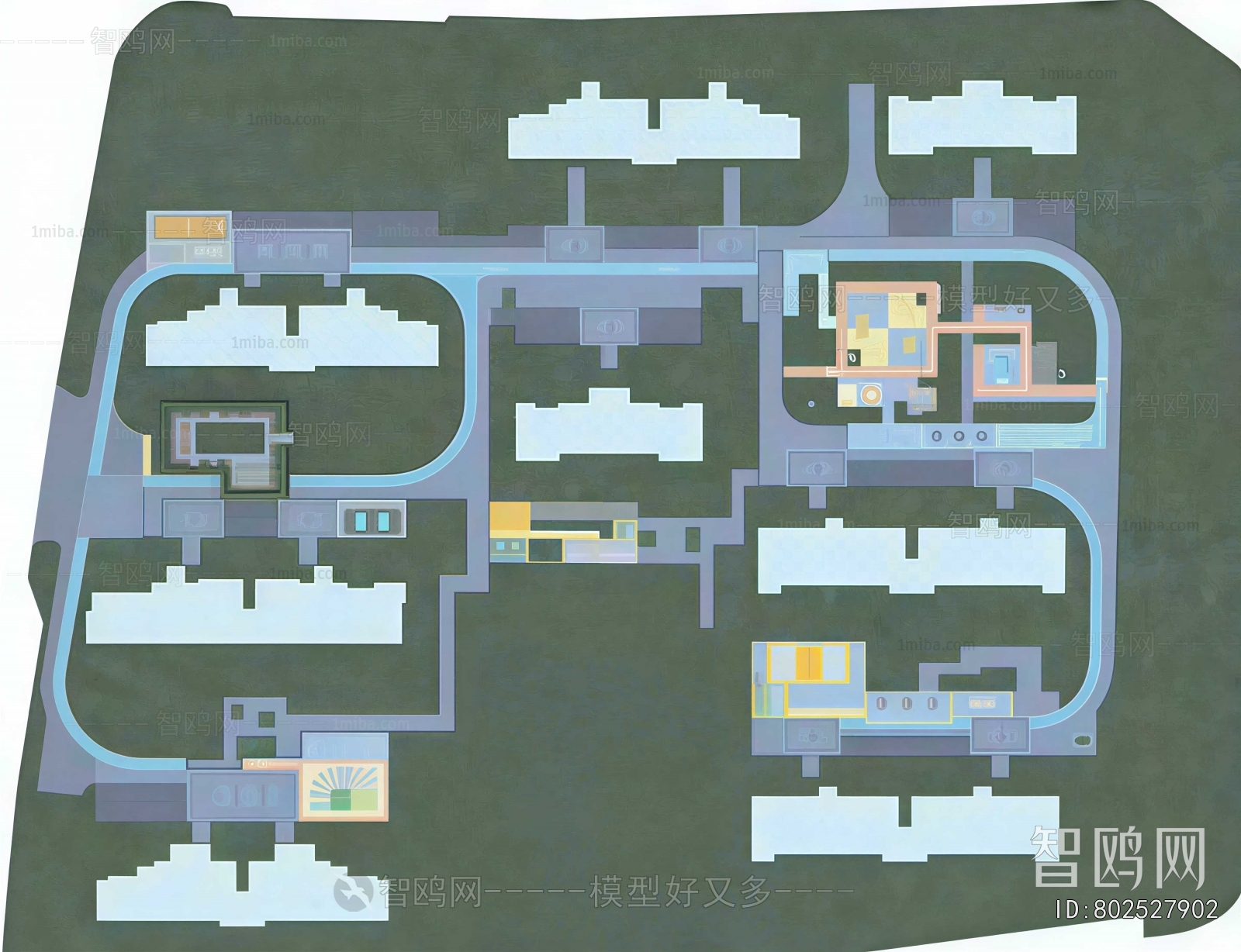 Modern Architectural Bird's-eye View Planning