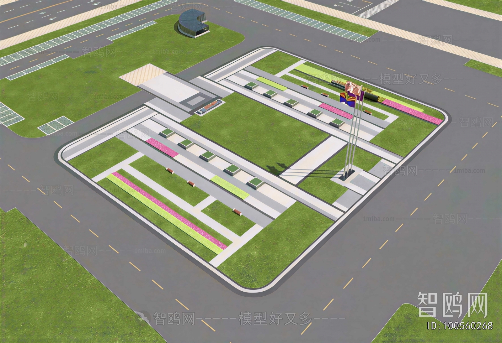 Modern Architectural Bird's-eye View Planning