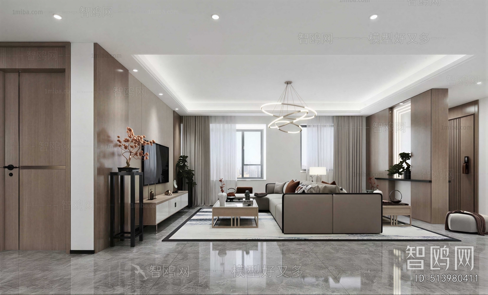 New Chinese Style A Living Room