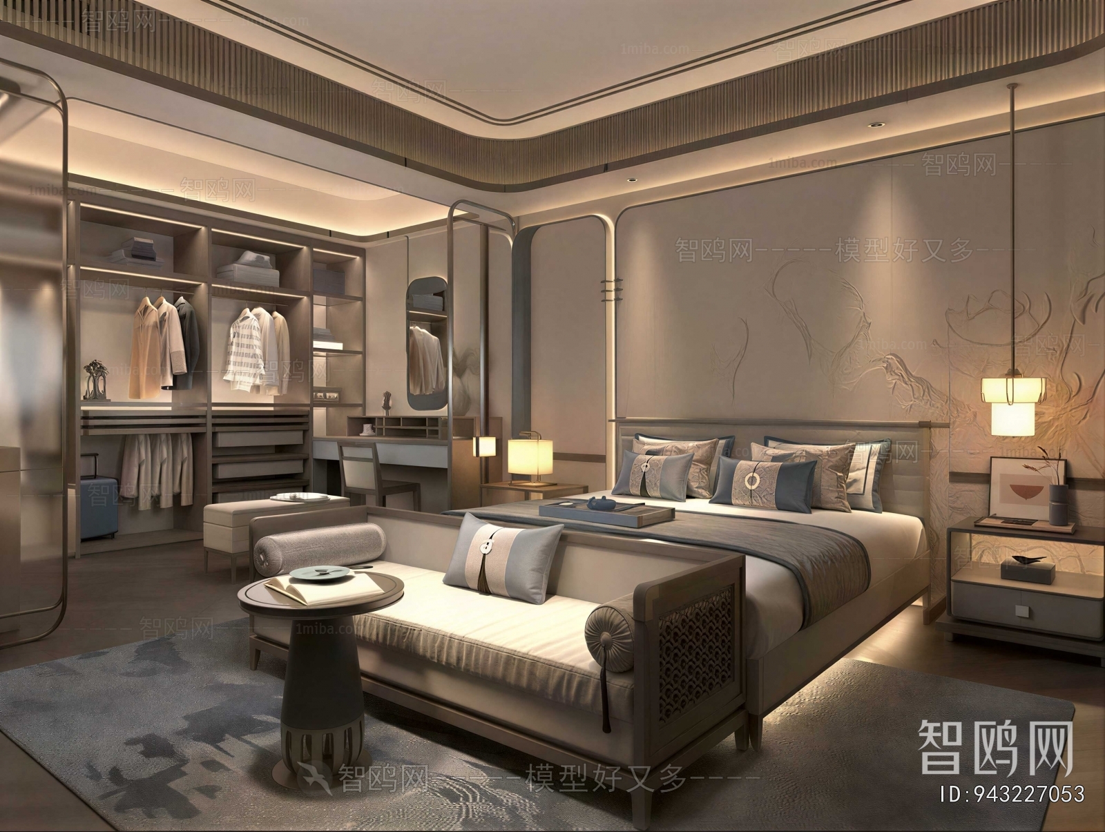 New Chinese Style Bedroom