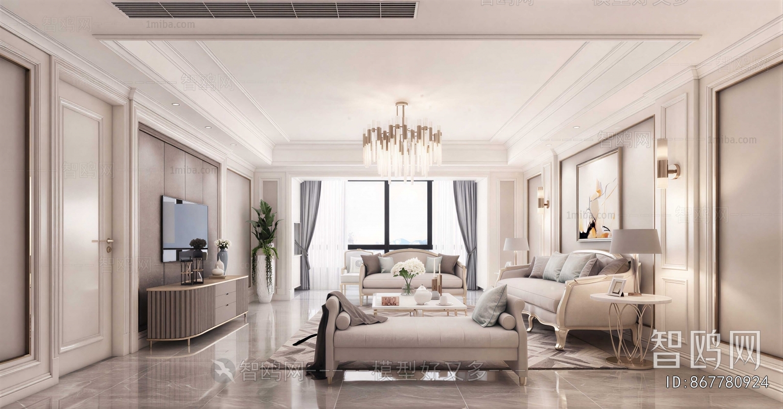 Simple European Style A Living Room