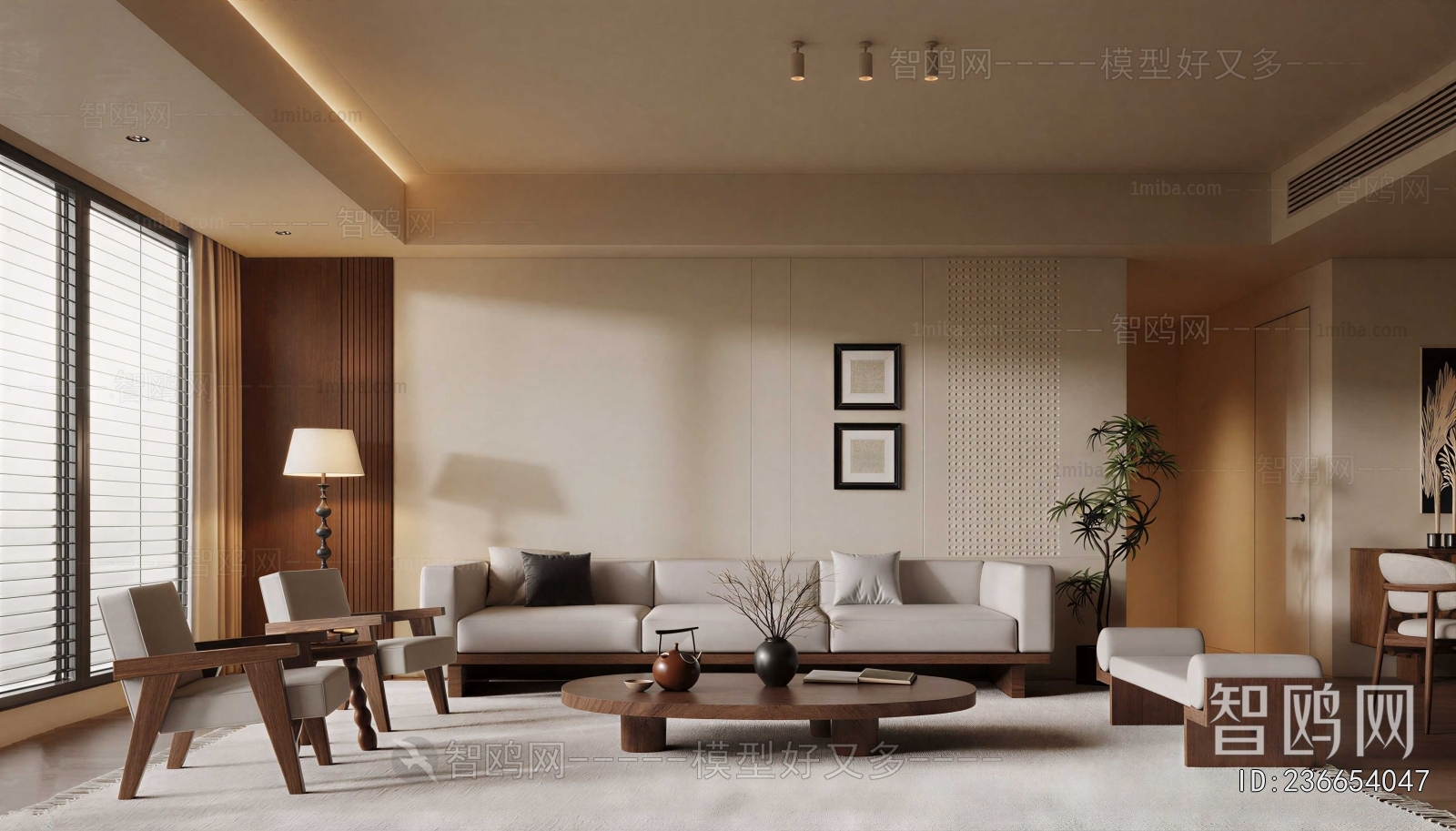New Chinese Style A Living Room
