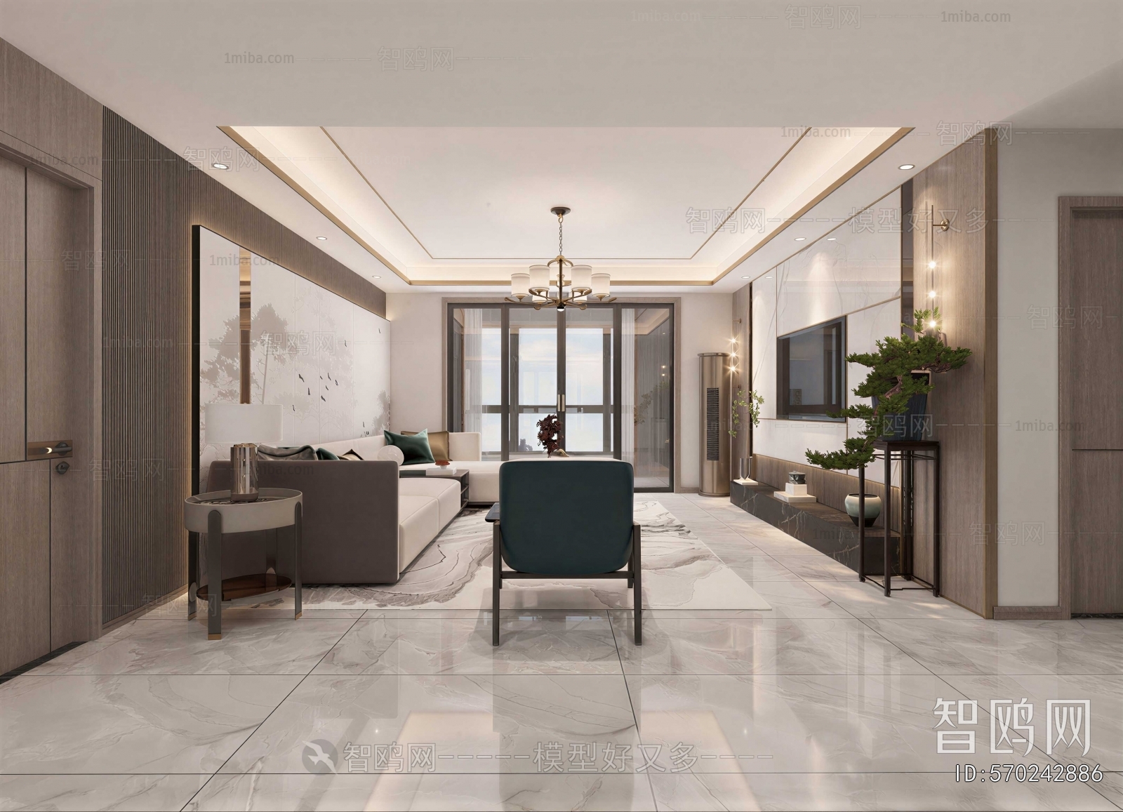 New Chinese Style A Living Room
