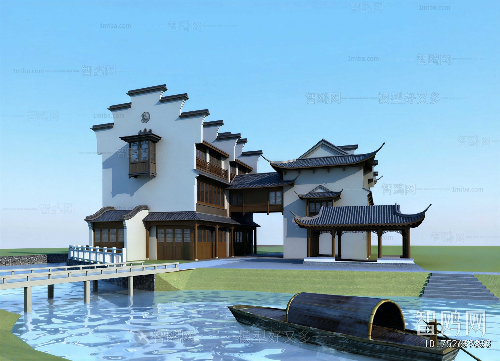 New Chinese Style Appearance Of Commercial Building