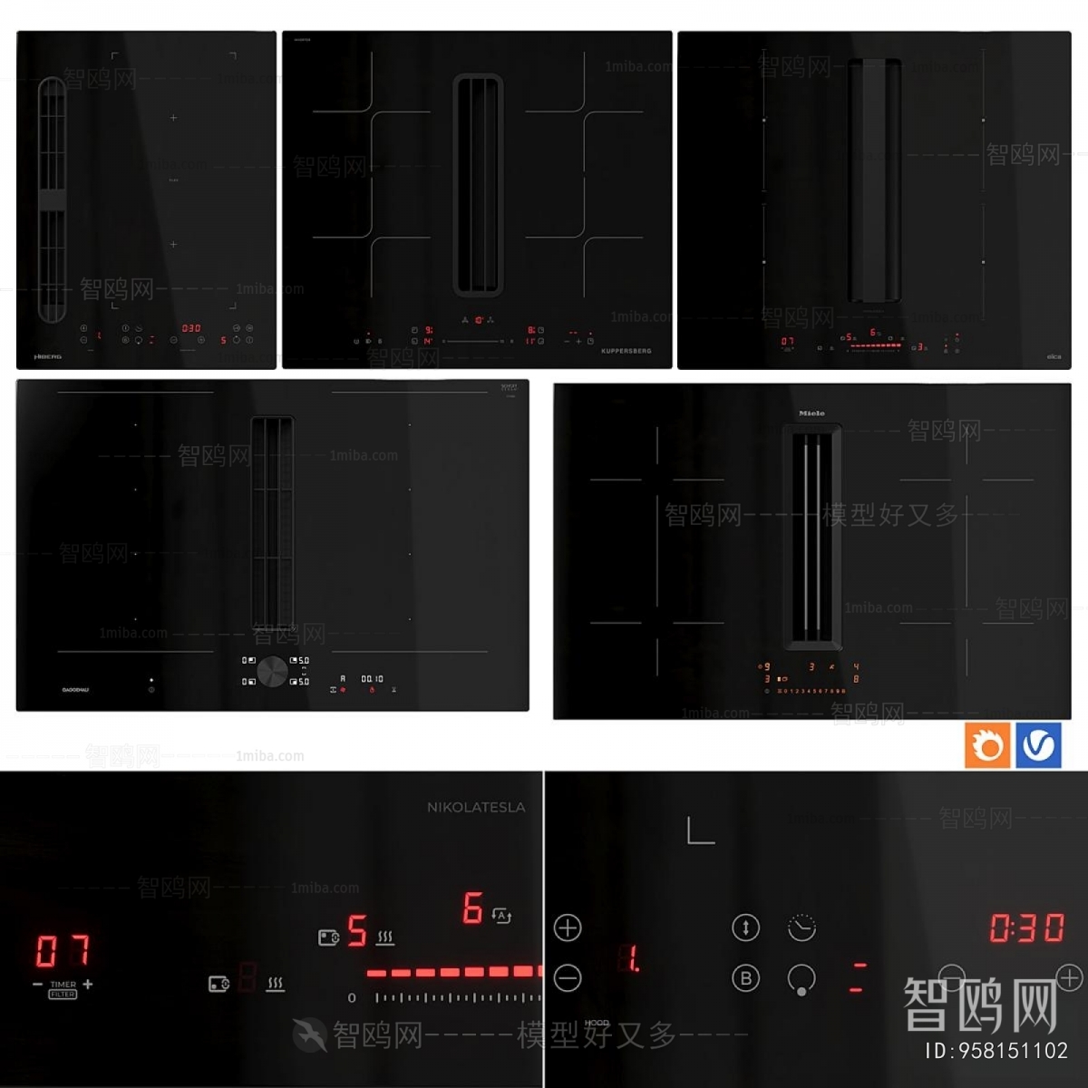 Modern Kitchen Electric Gas Range
