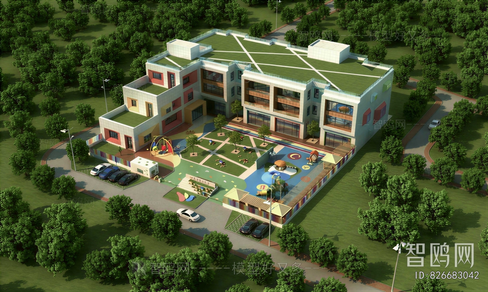Modern Architectural Bird's-eye View Planning