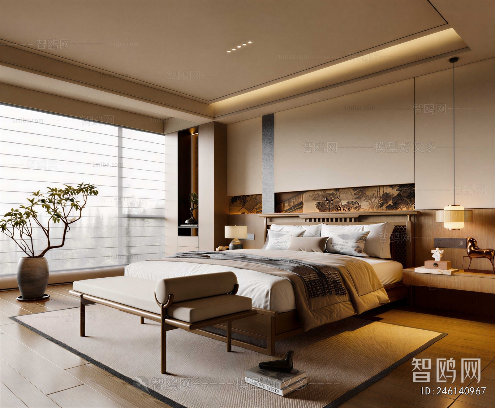 New Chinese Style Bedroom