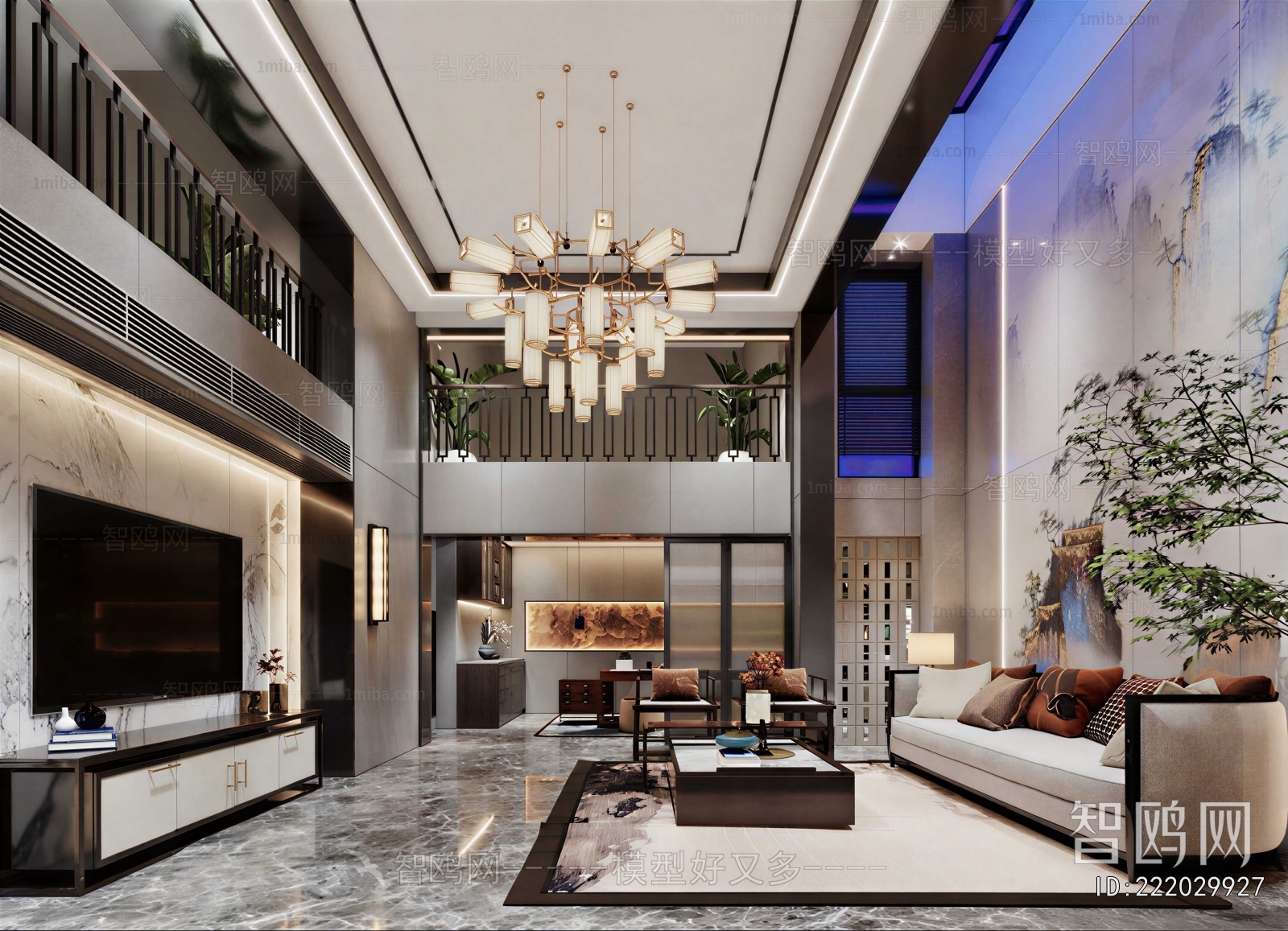 New Chinese Style A Living Room