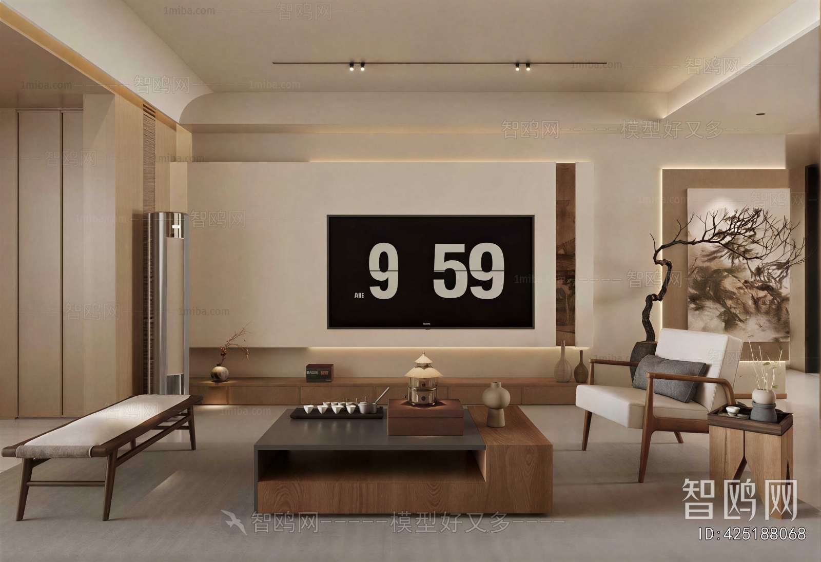 New Chinese Style A Living Room