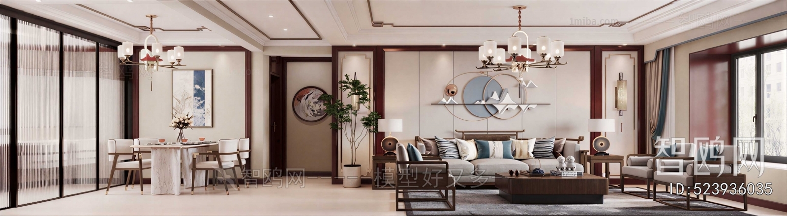 New Chinese Style A Living Room