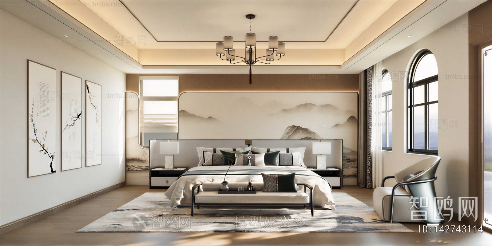 New Chinese Style Bedroom