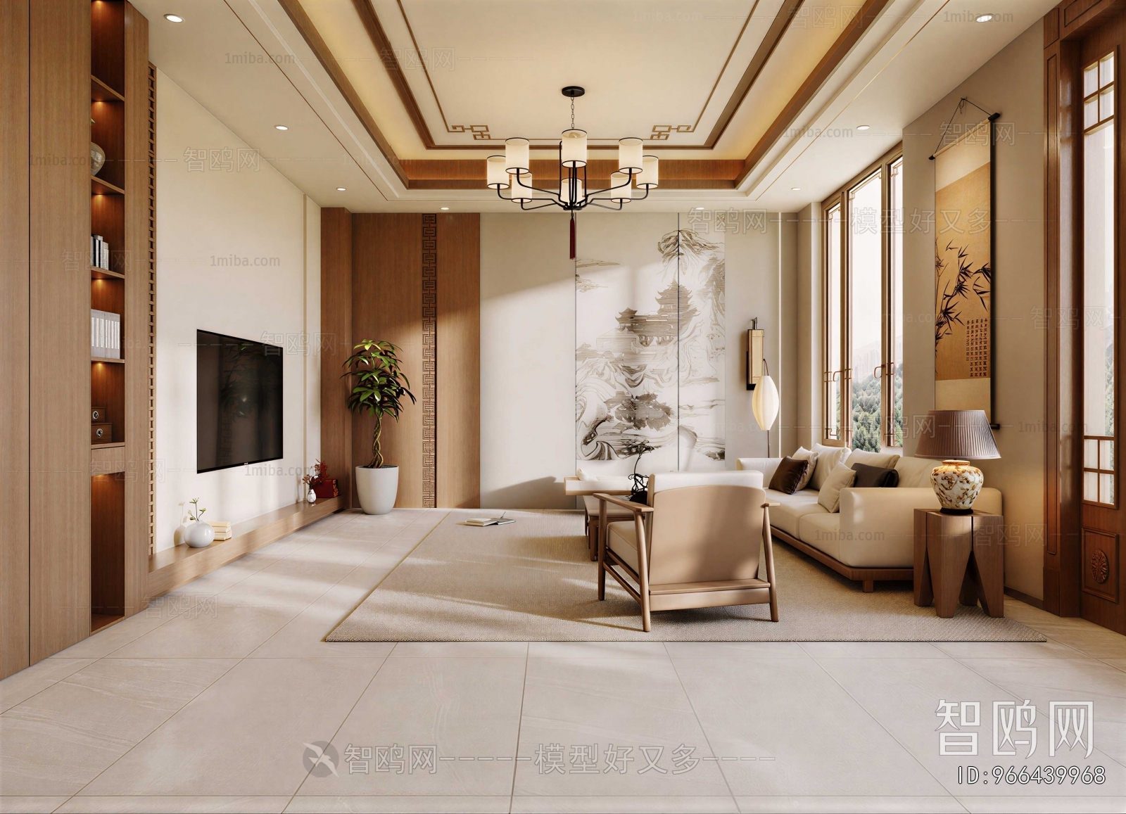 New Chinese Style A Living Room