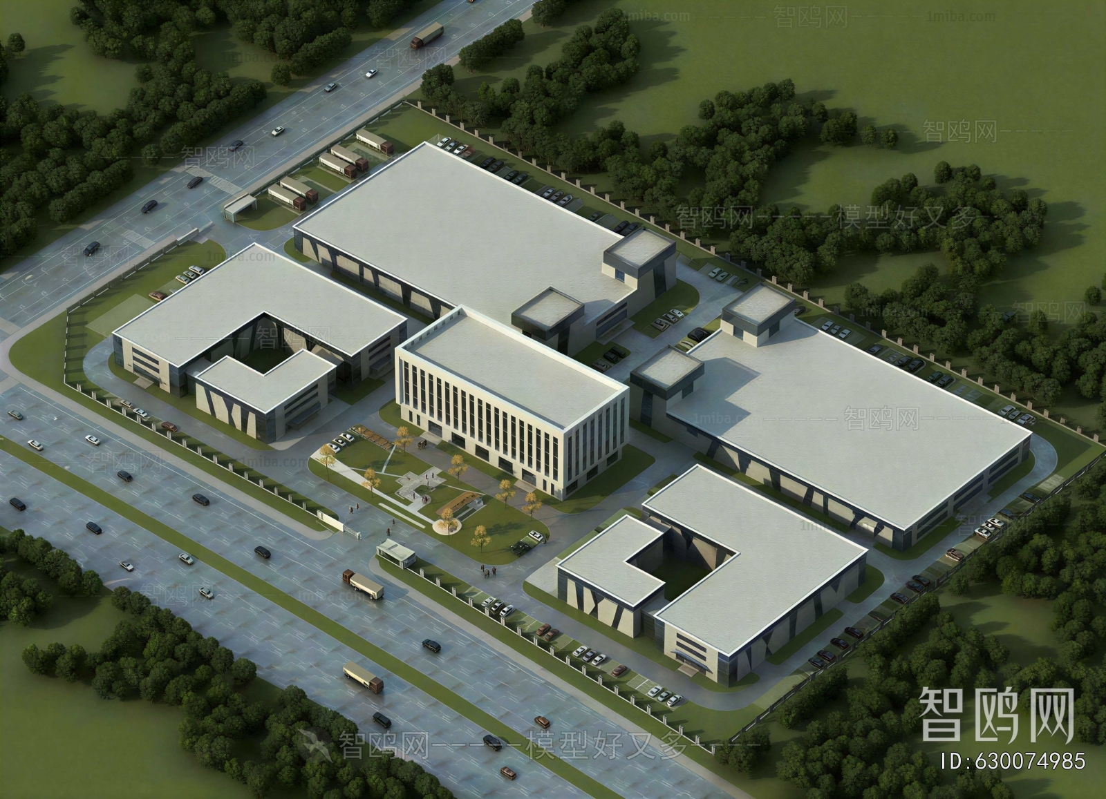 Modern Architectural Bird's-eye View Planning