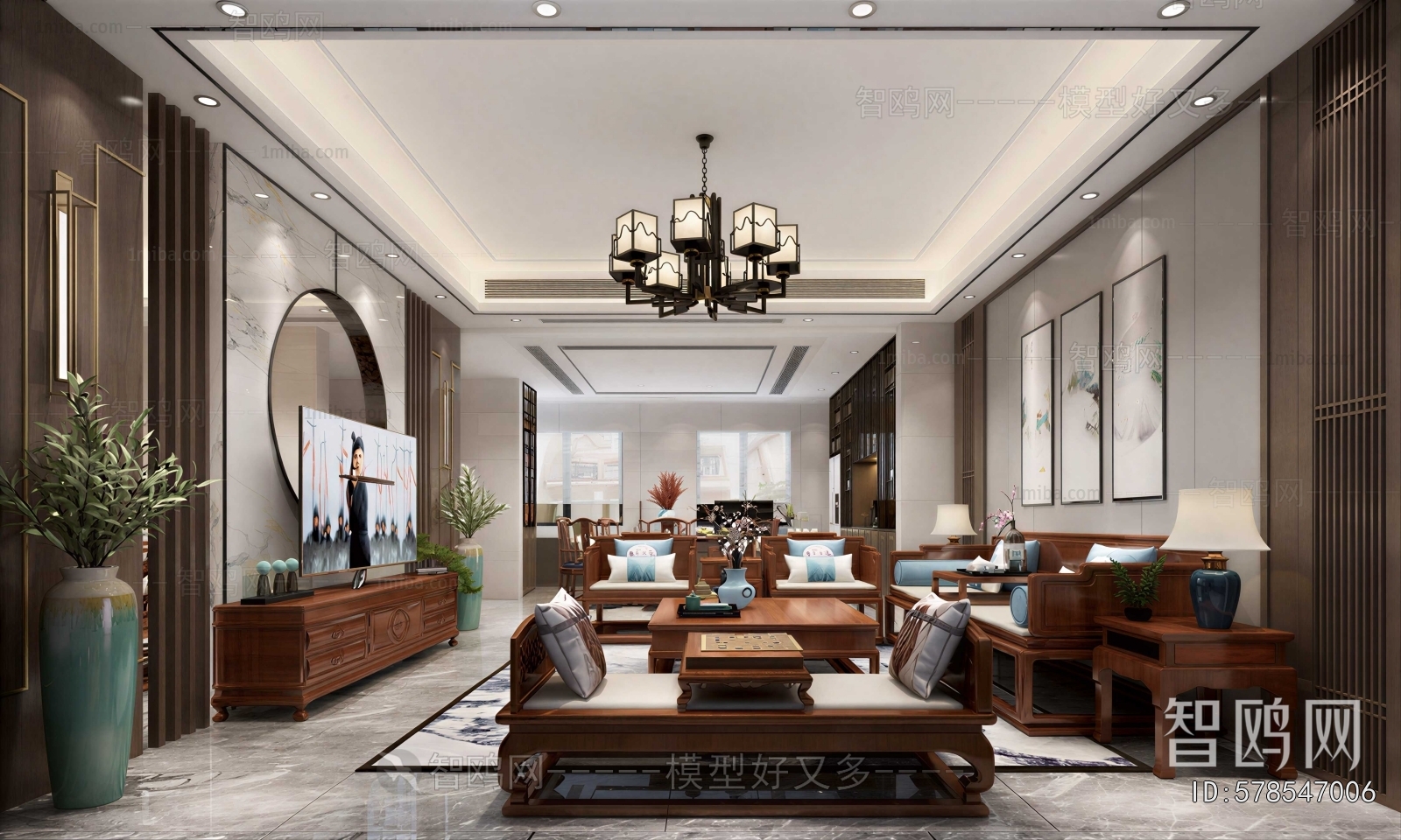 New Chinese Style A Living Room