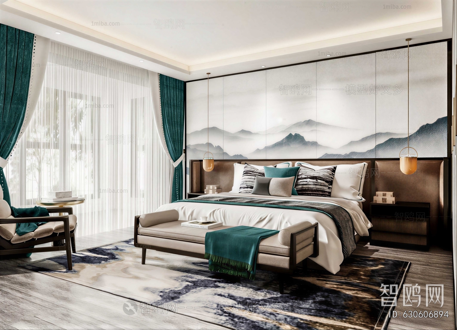 New Chinese Style Bedroom