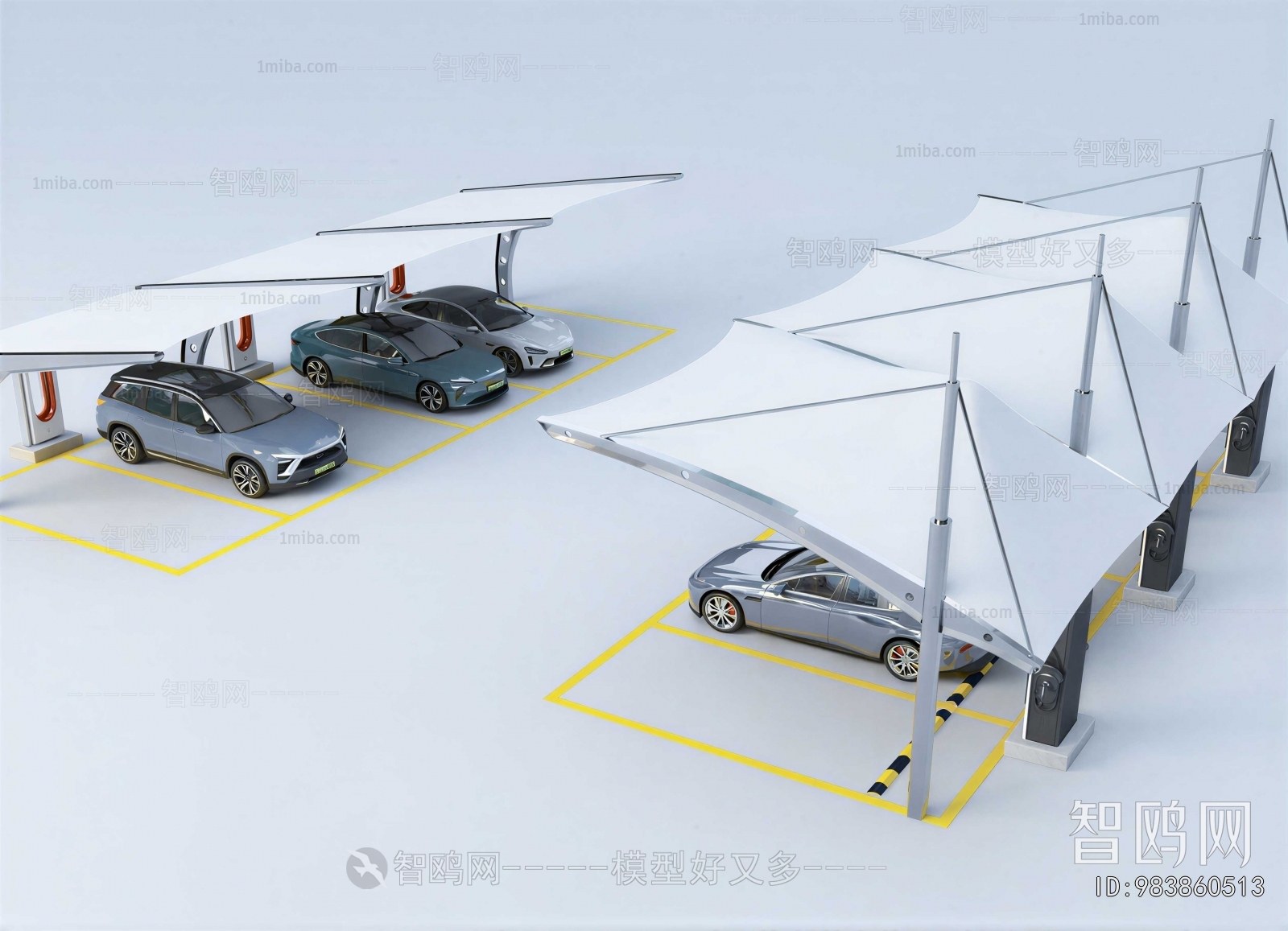 Modern Outdoor Parking Lot