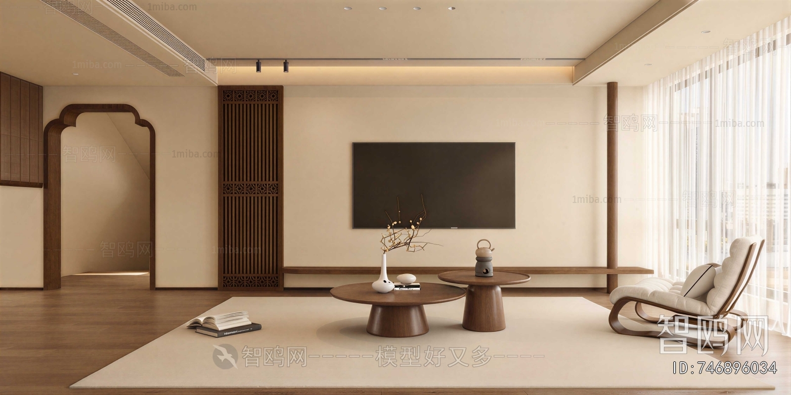 New Chinese Style A Living Room