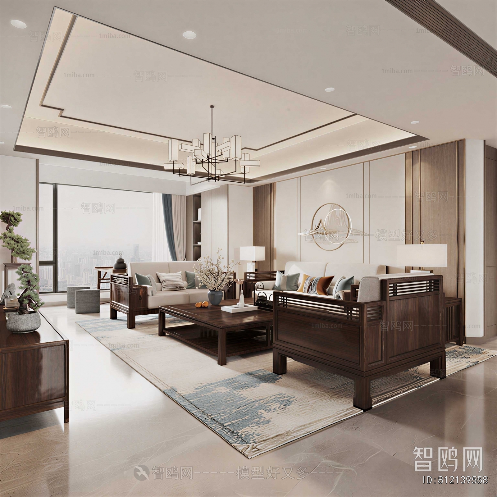 New Chinese Style A Living Room