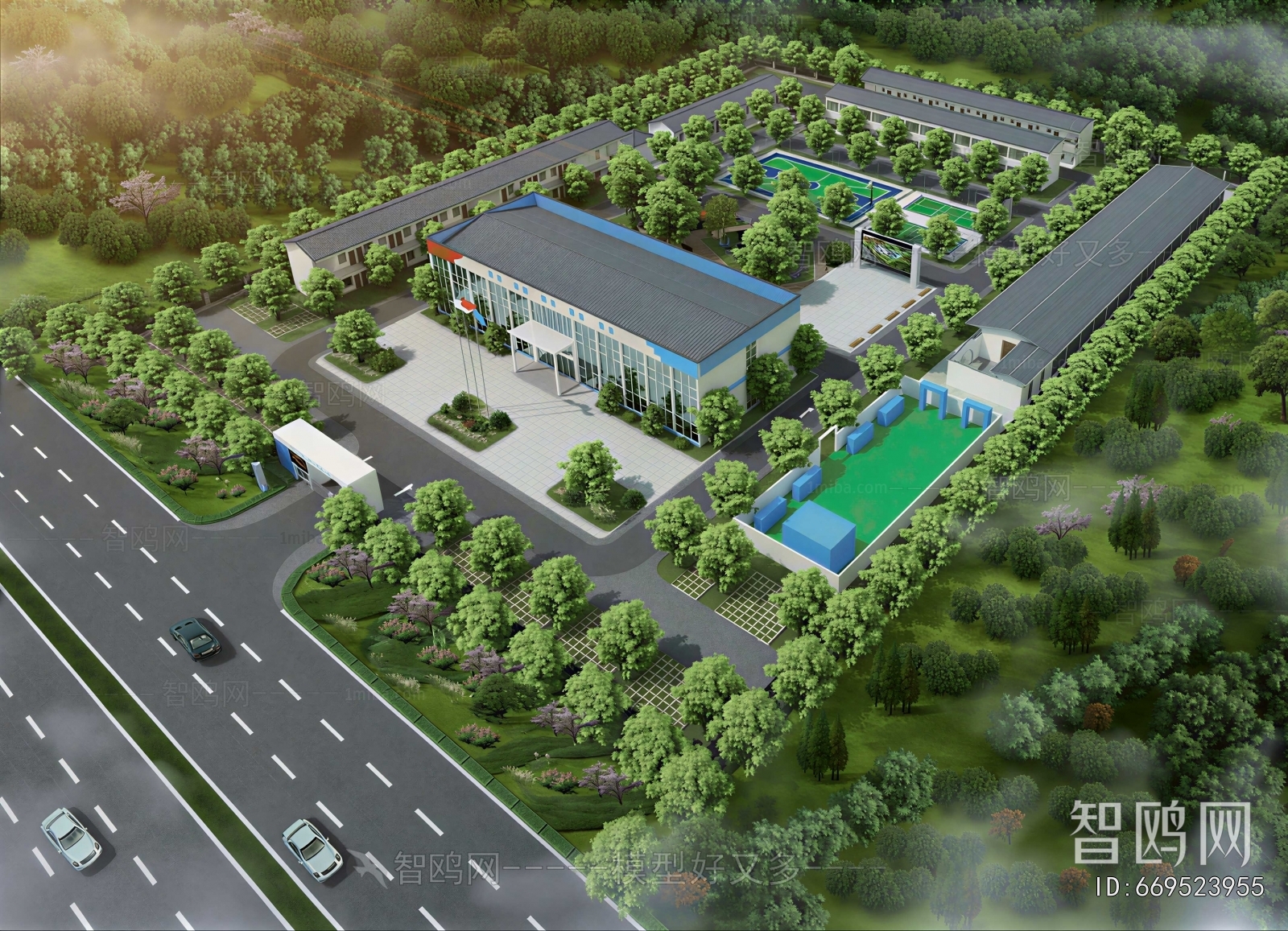 Modern Architectural Bird's-eye View Planning