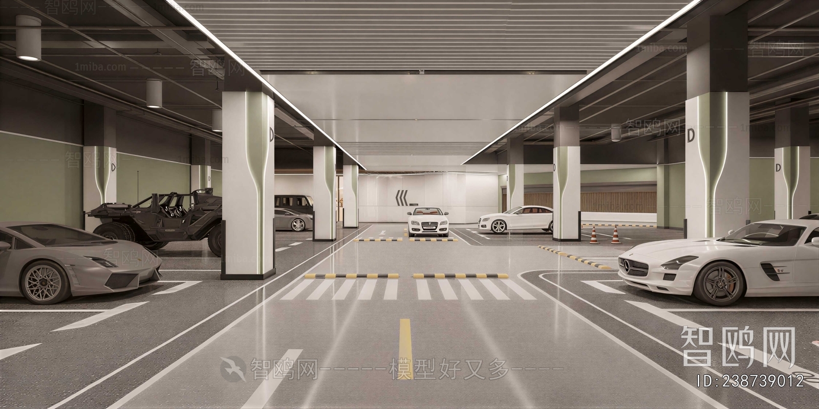 Modern Underground Parking Lot