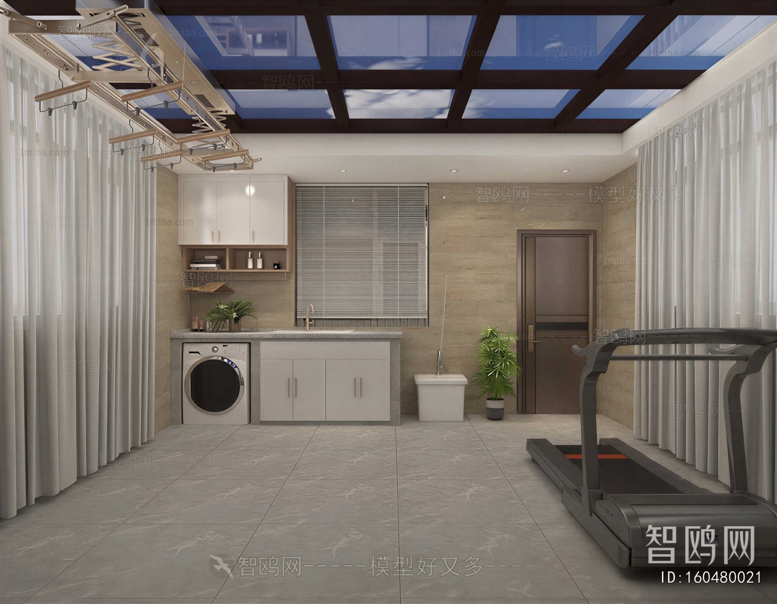Modern Balcony Laundry Room