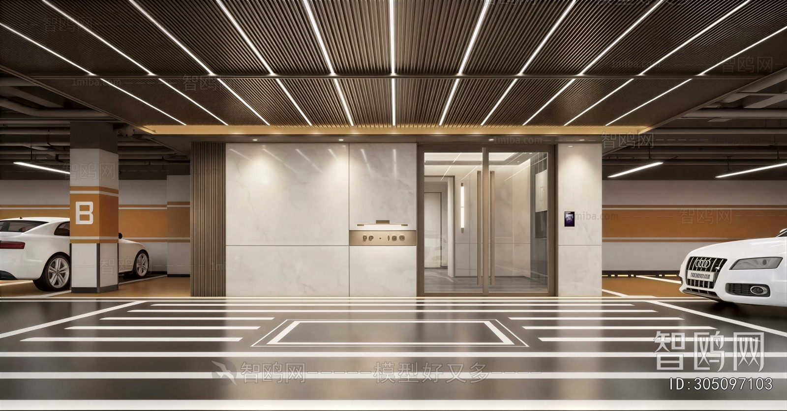Modern Underground Parking Lot