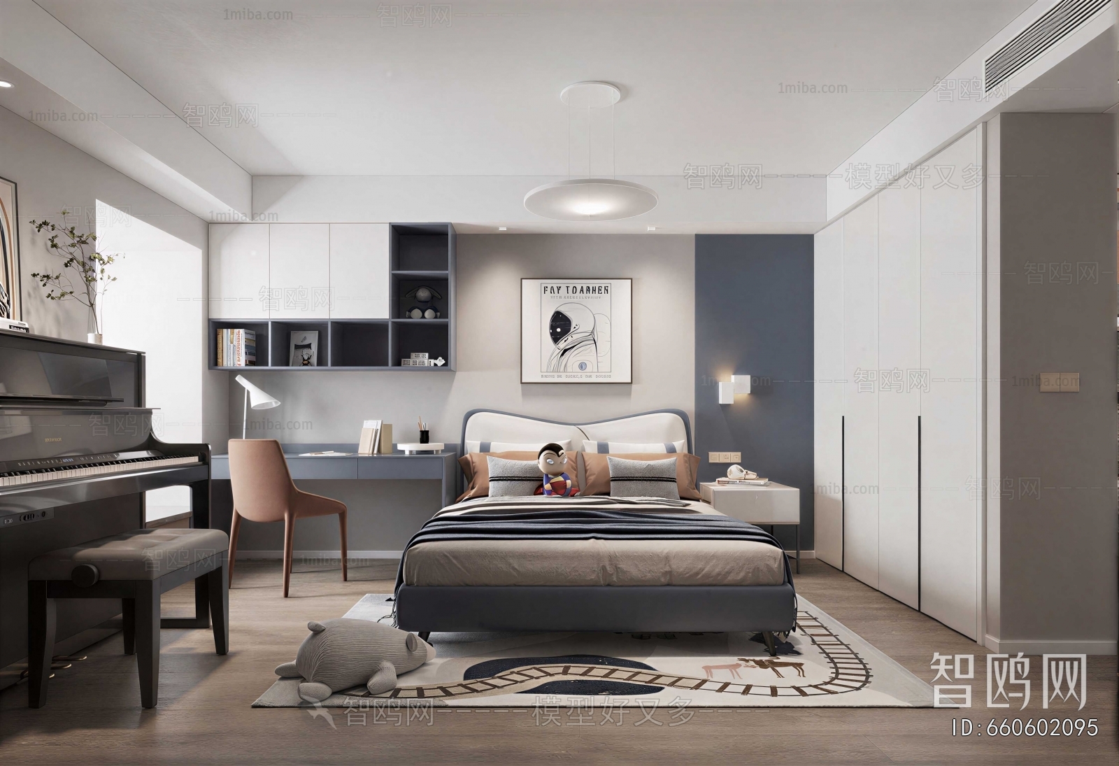 Nordic Style Boy's Room And Son's Room