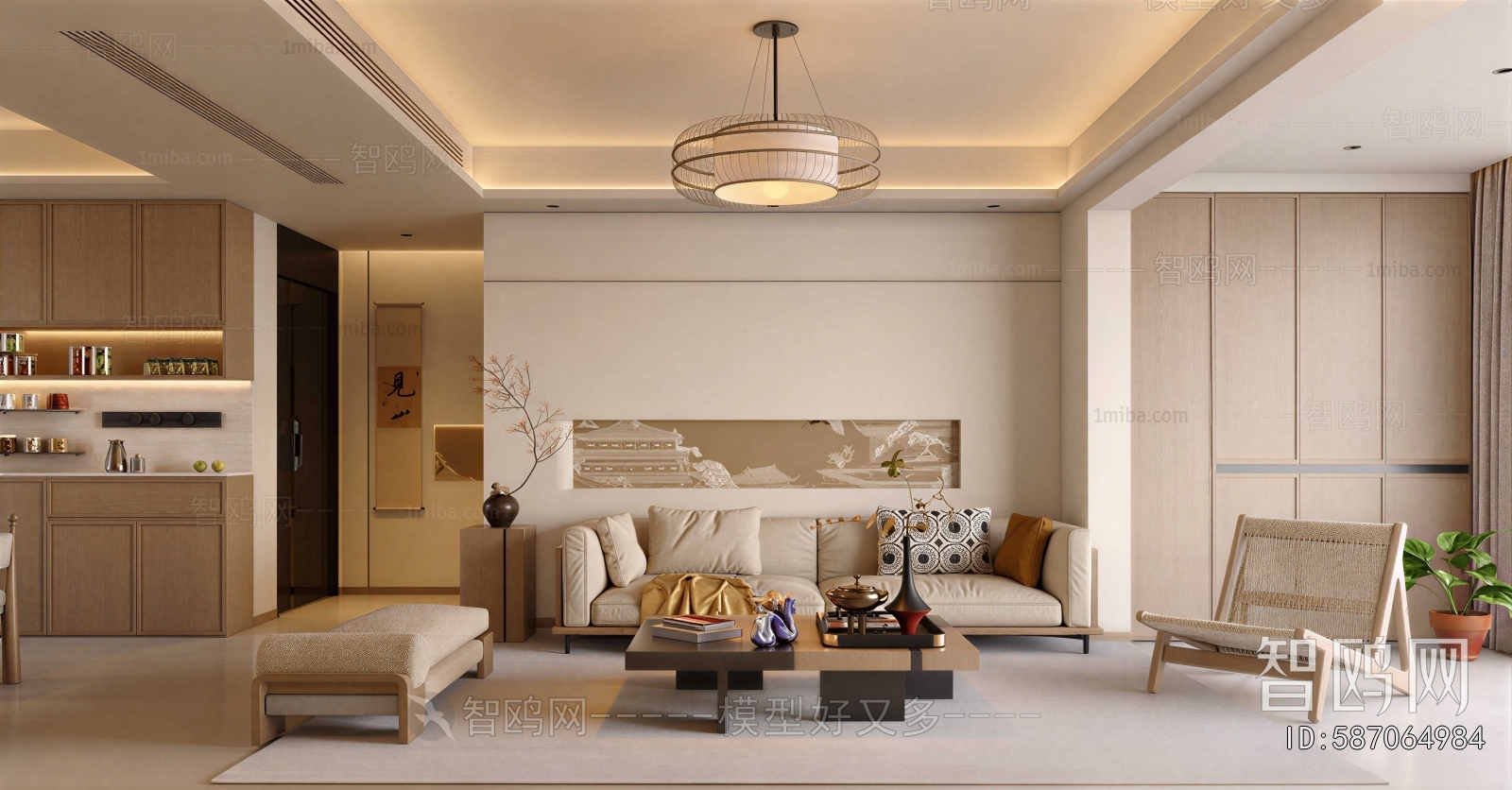 New Chinese Style A Living Room