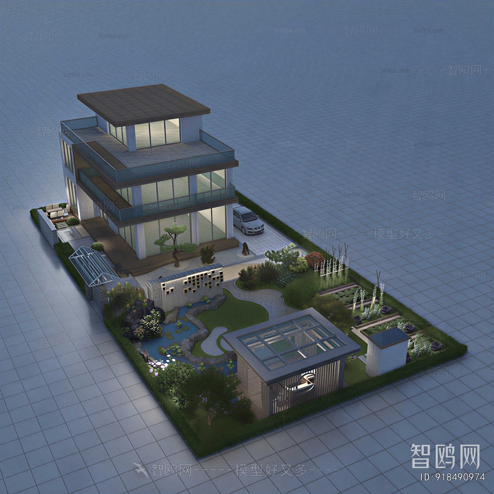 Modern Architectural Bird's-eye View Planning