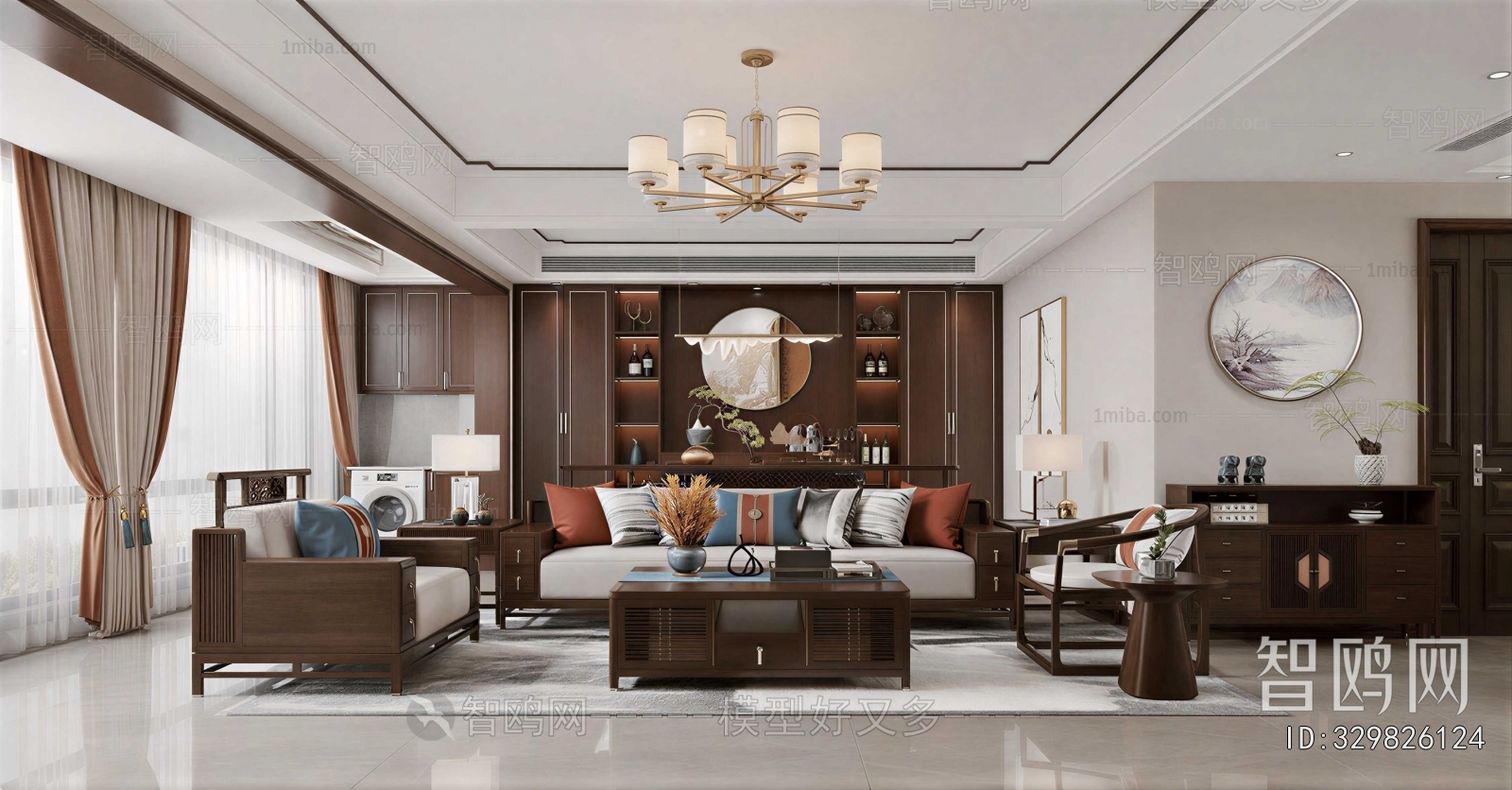 New Chinese Style A Living Room