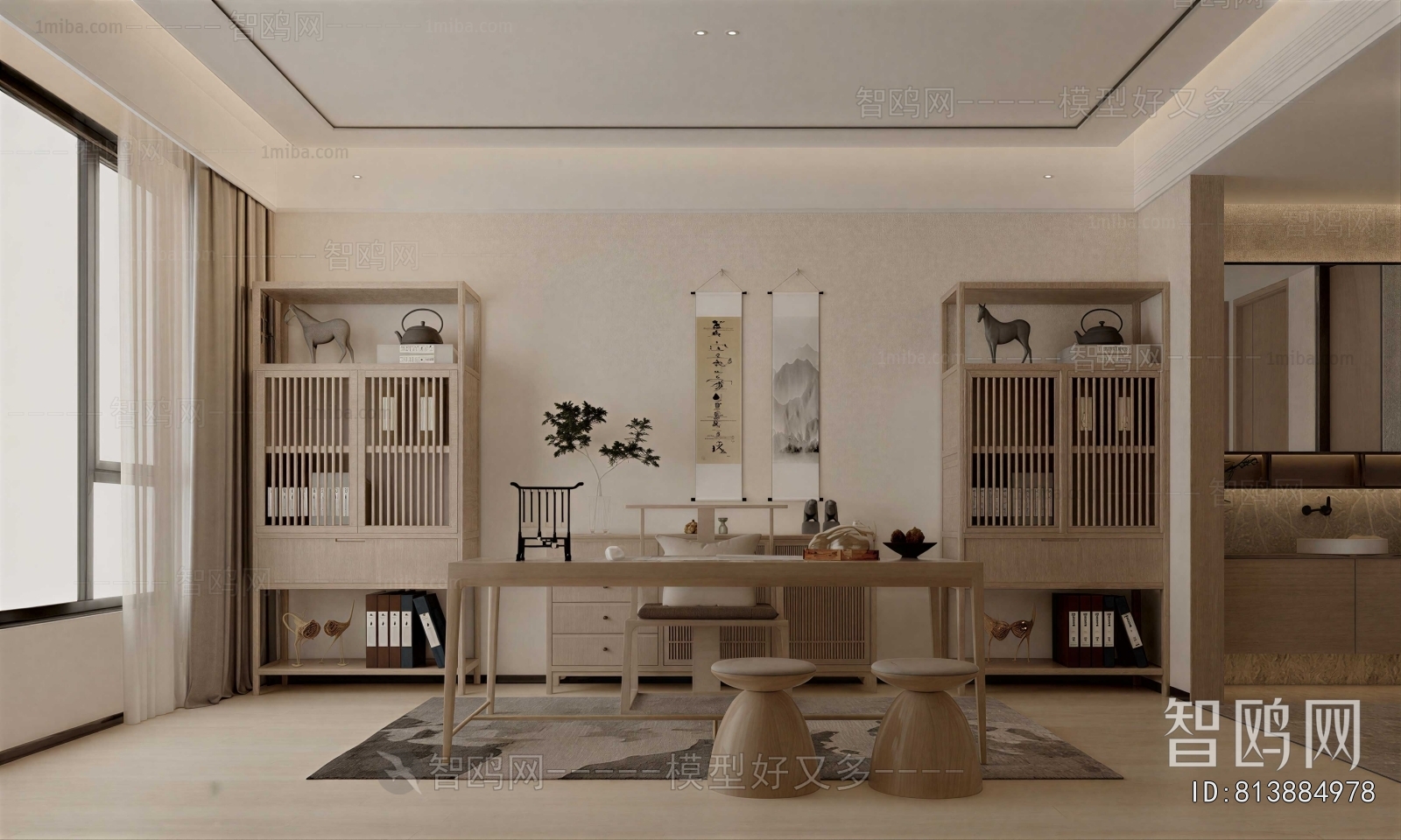 New Chinese Style Study Space