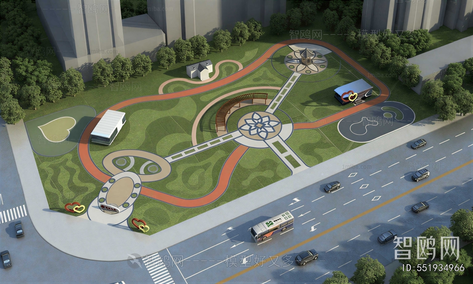Modern Architectural Bird's-eye View Planning