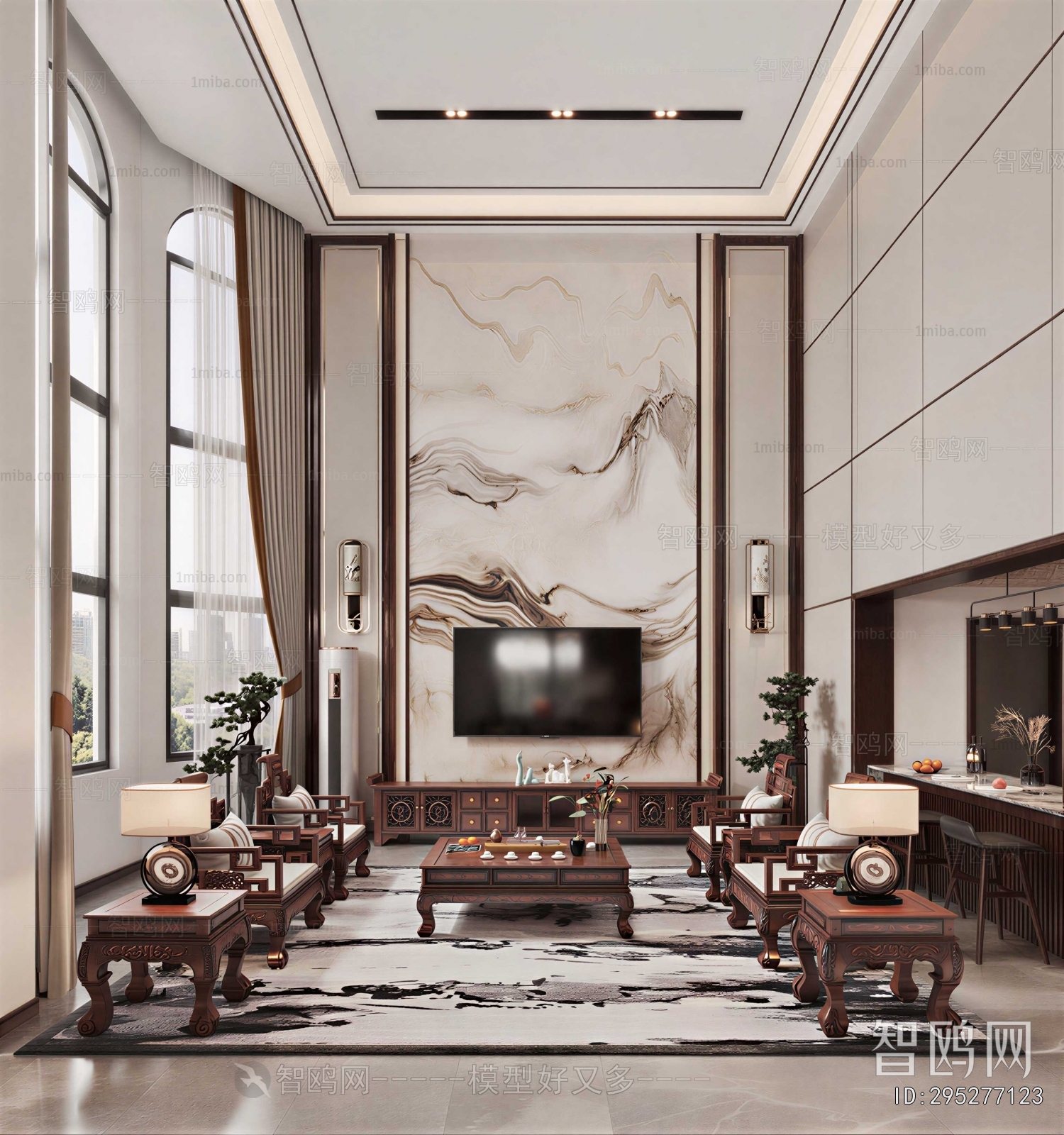 New Chinese Style A Living Room