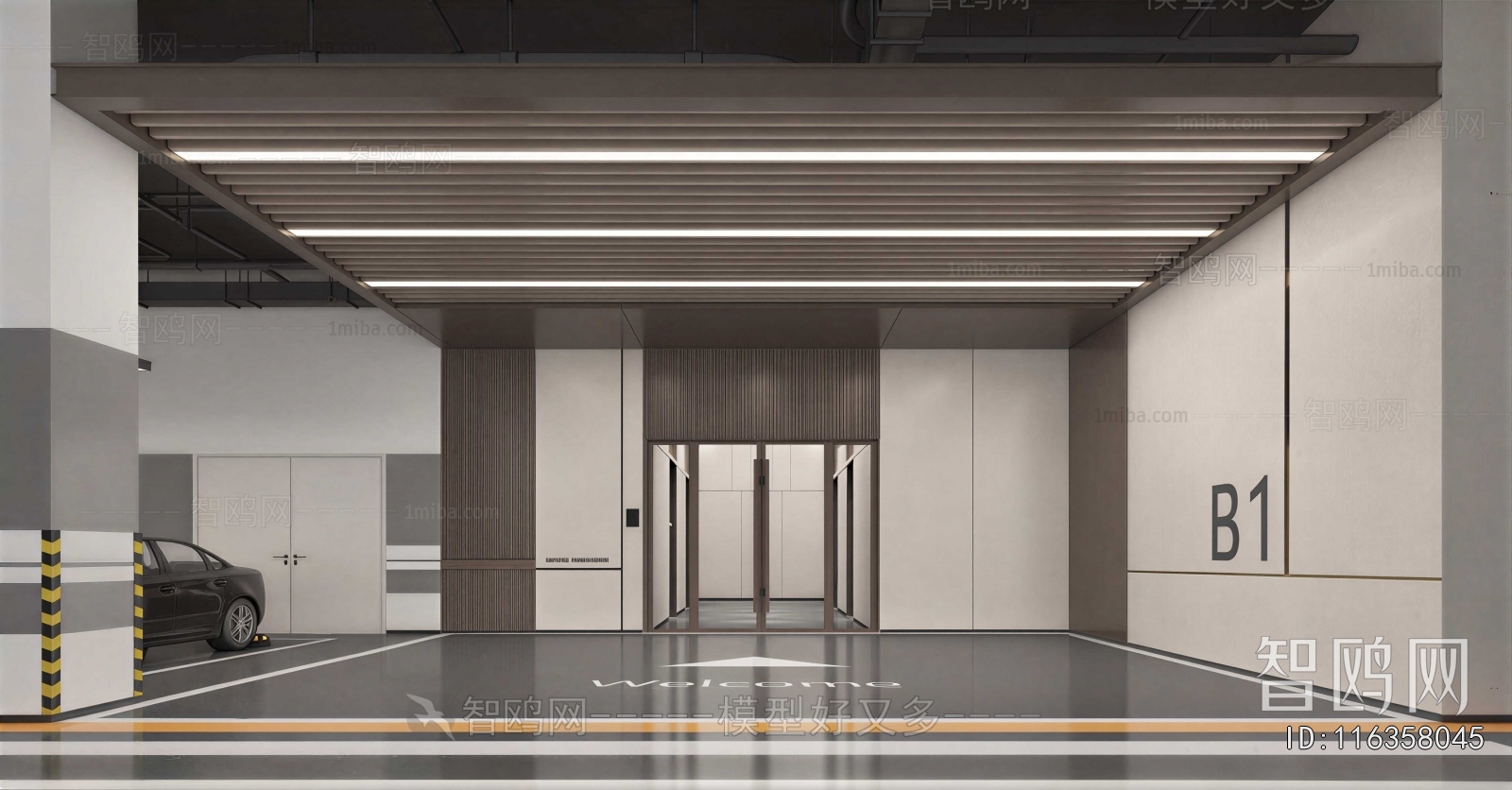 Modern Underground Parking Lot