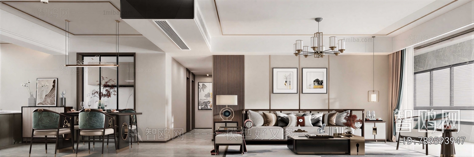 New Chinese Style A Living Room