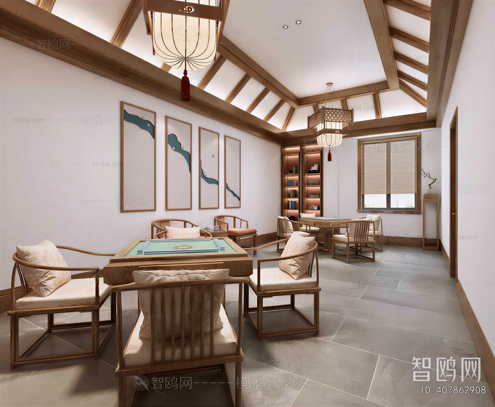 New Chinese Style Chess And Card Room