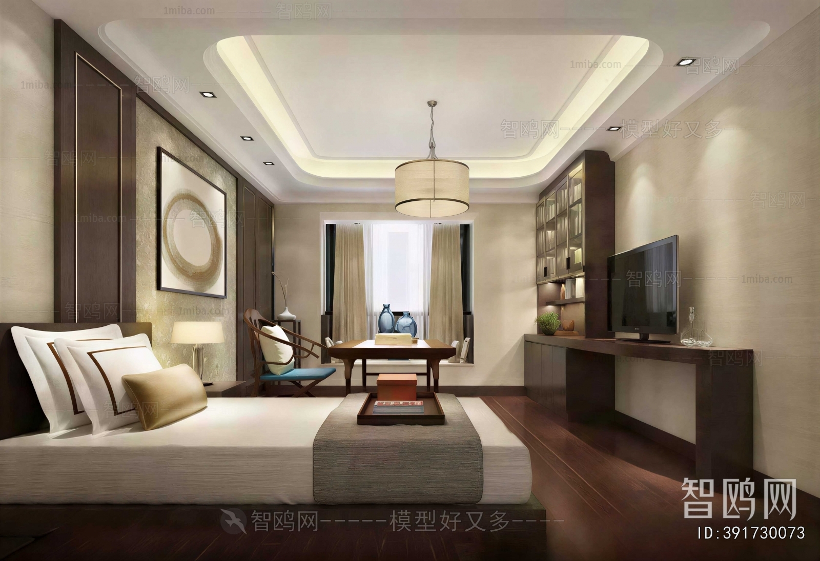New Chinese Style Bedroom