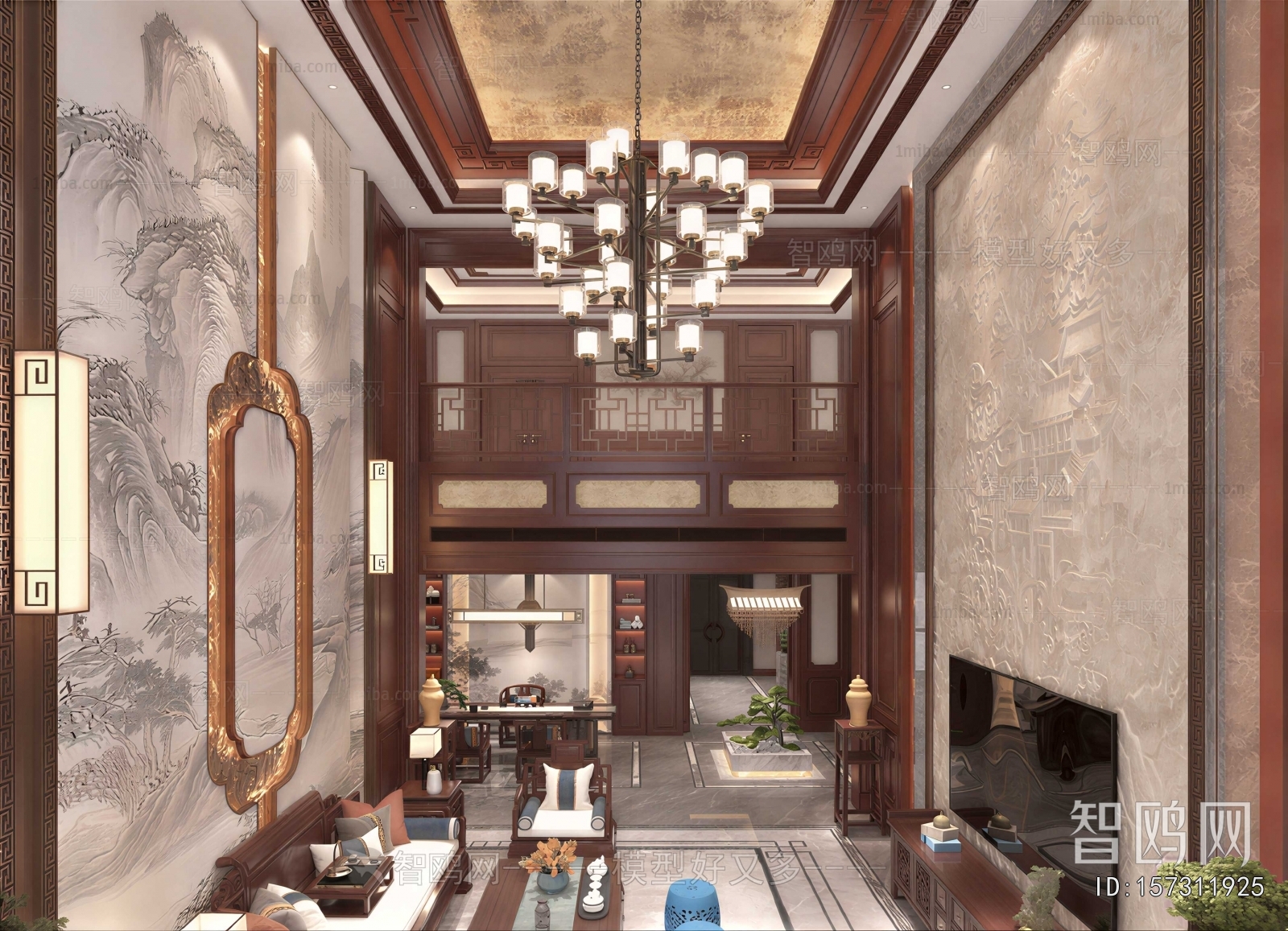 New Chinese Style A Living Room