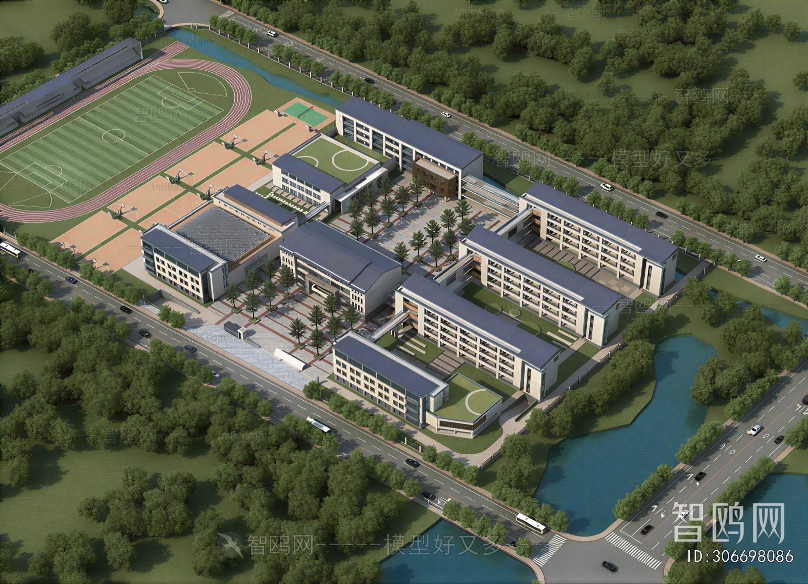 Modern Architectural Bird's-eye View Planning